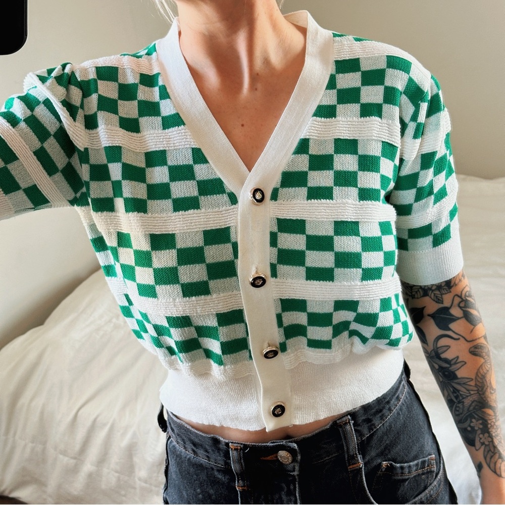 Preppy Checkered Pattern Crop Top